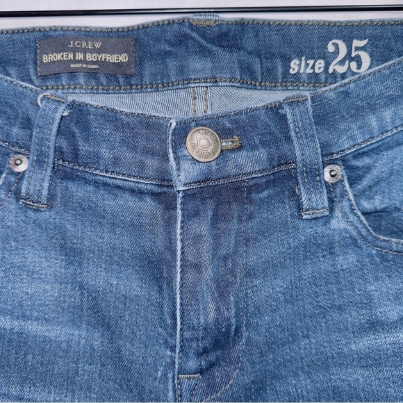 J. Crew Dark Wash Denim High Waisted Broken in Boyfriend Jeans size 25 - Picture 4 of 6